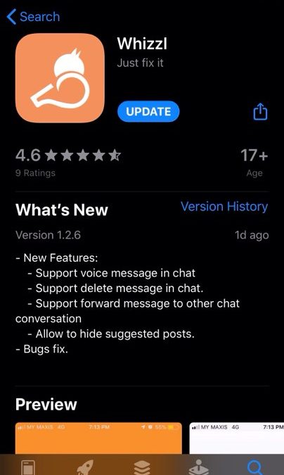 Whizzl 1.2.6 Version Update