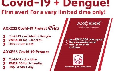 3-in-1 COVID-19 + Dengue Insurance !!