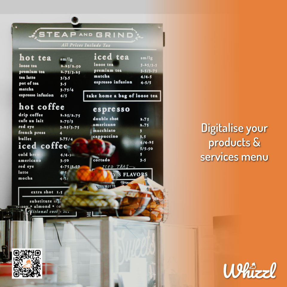 Digitalise your products & services menu
