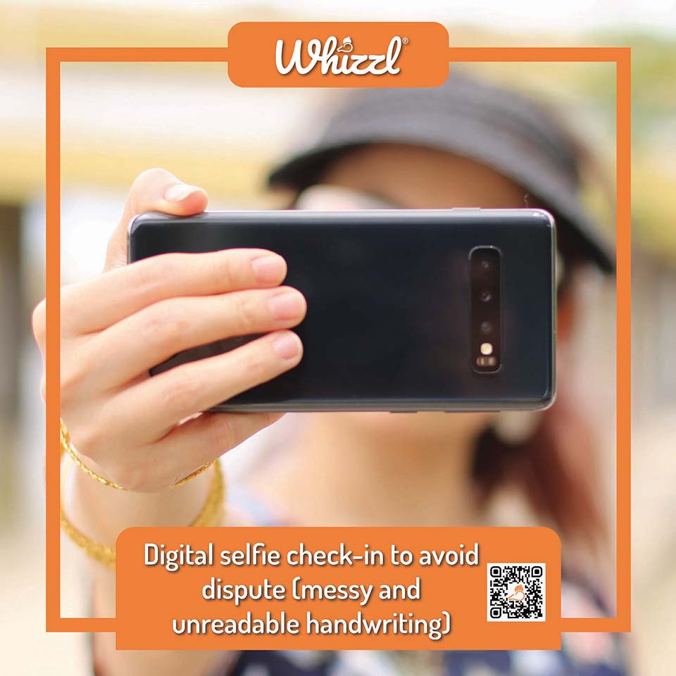 Digital selfie check-in to avoid dispute (messy and unreadable handwriting)