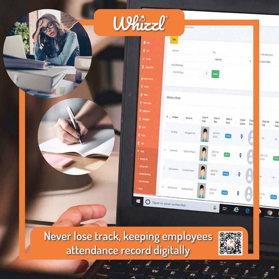 Never lost track, keeping employees attendance record digitally