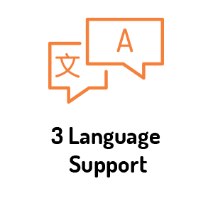 3 language support Zero Maintainance