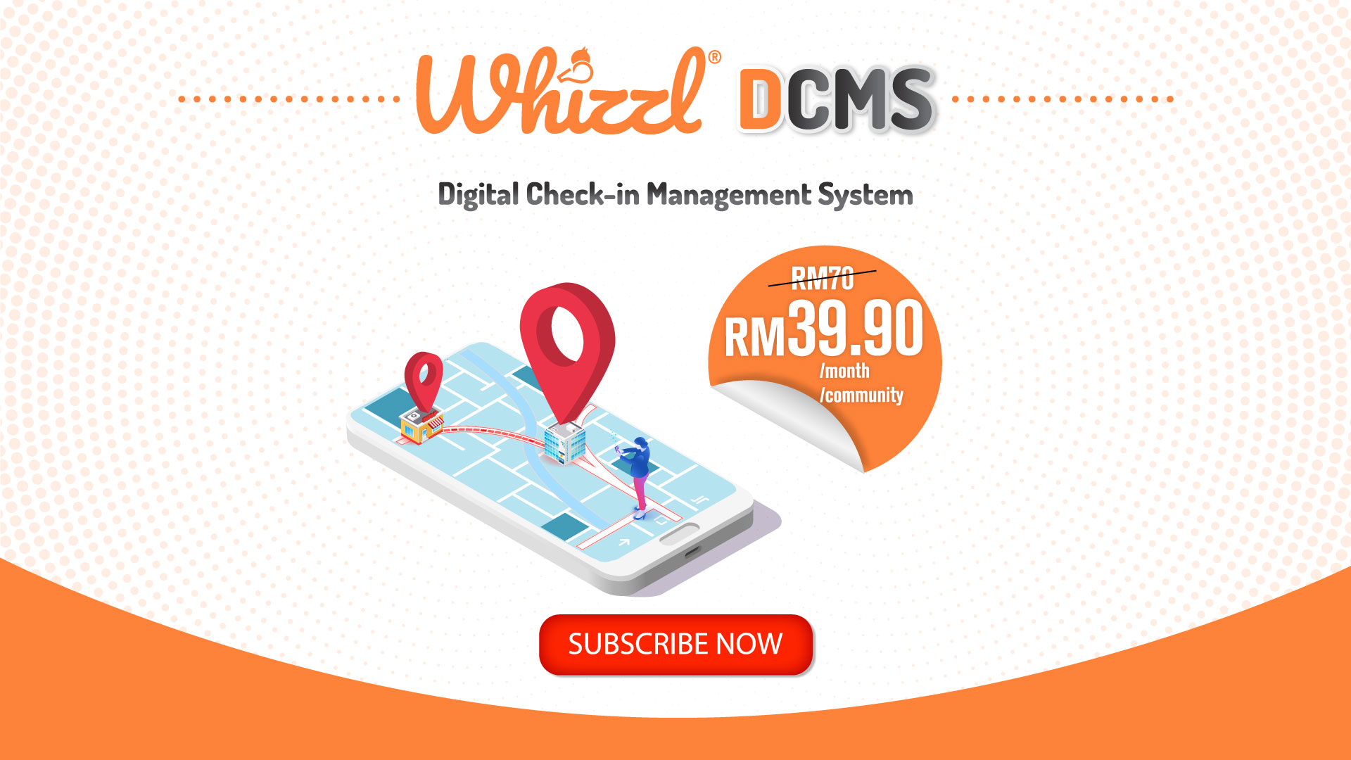 Whizzl, Digital Check-In Management System, RM70, RM39.90, /month, /community, Subscribe now