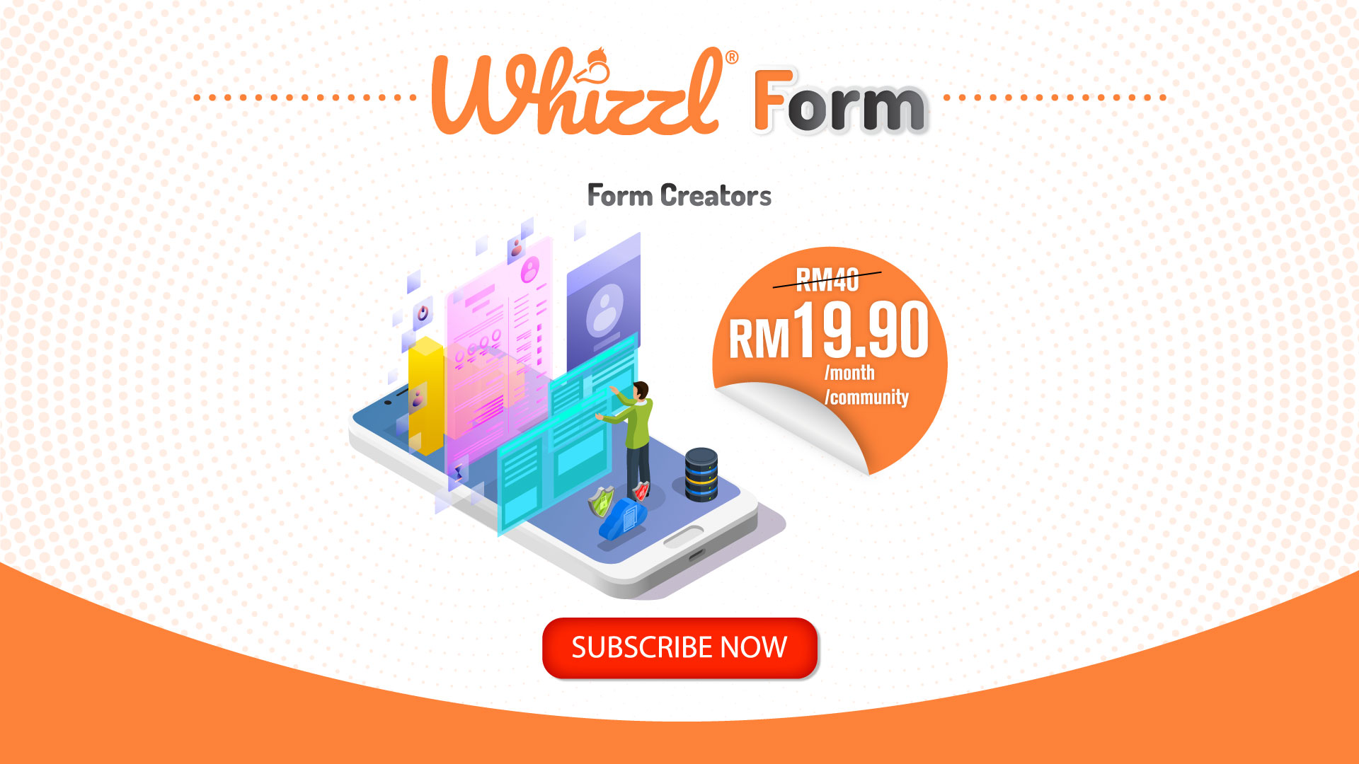 Whizzl, Form creator, RM40, RM19.90, /month, /community, subscribe now
