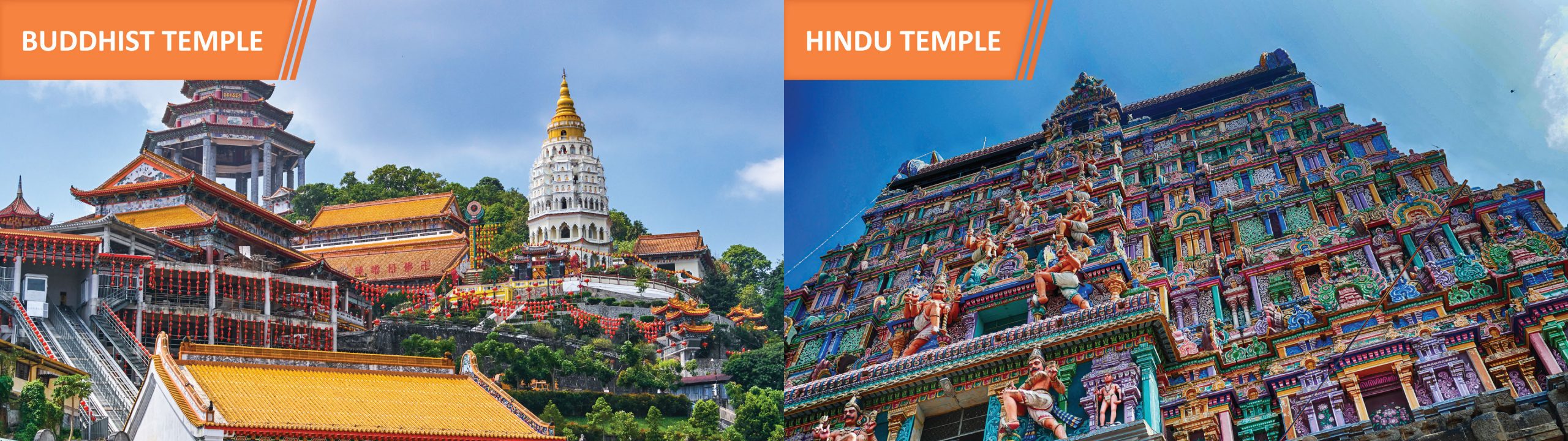 Buddhist Temple, Hindu Temple