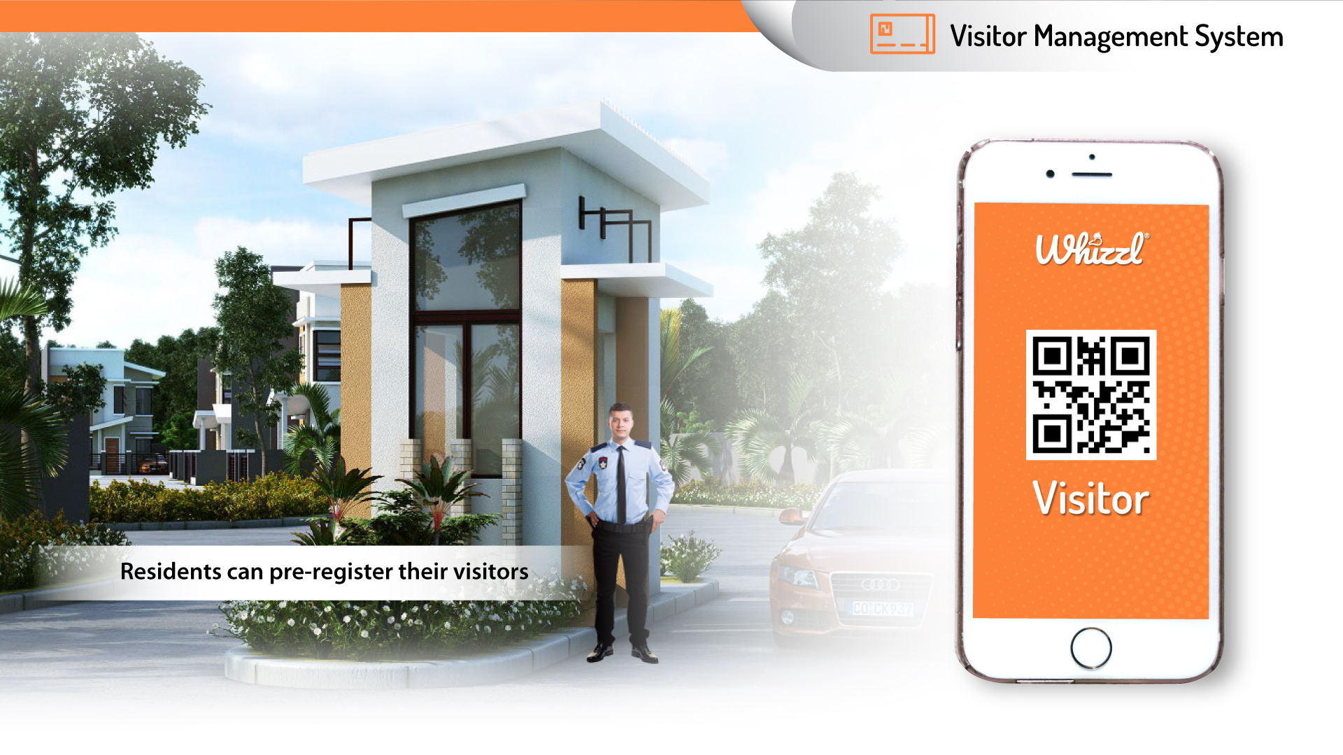 Visitor Management System, Whizzl, Visitor, Residents can pre-register their visitors
